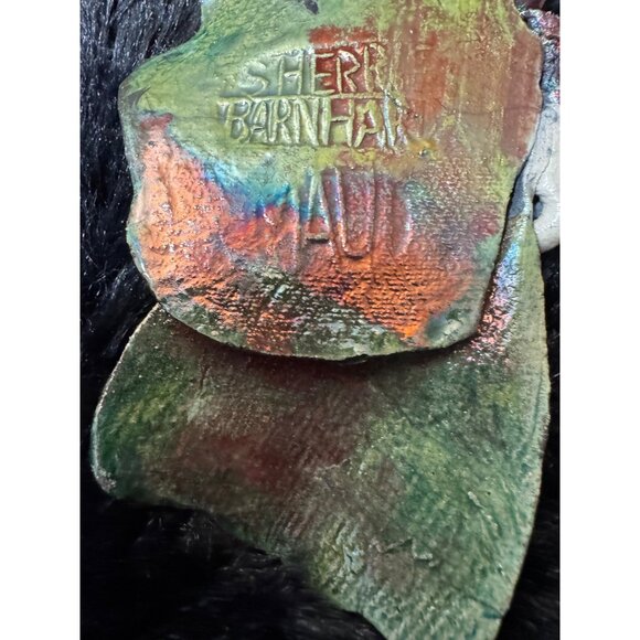 Sherri Barnhart Handmade Ceramic Angel Ornament With Intricate Textured Design - Picture 6 of 7